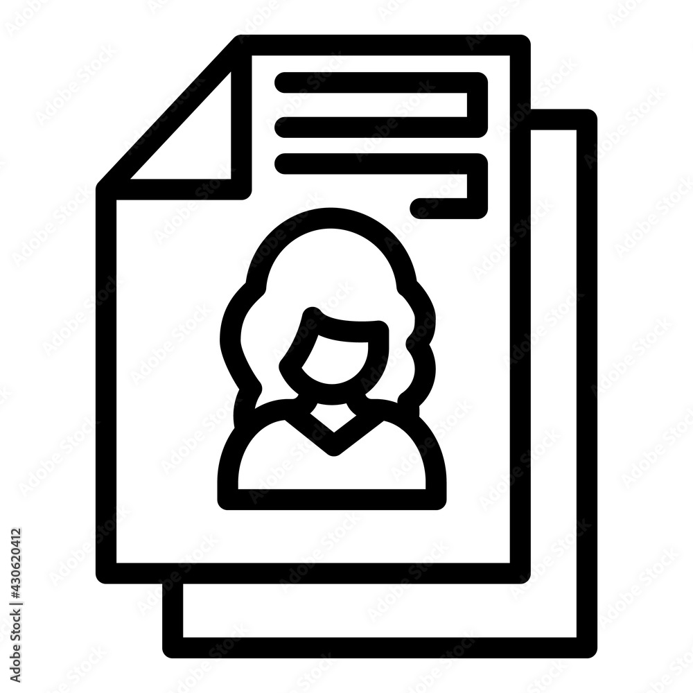 Aufkleber printed cv icon. outline printed cv vector icon for web design isolated on white background