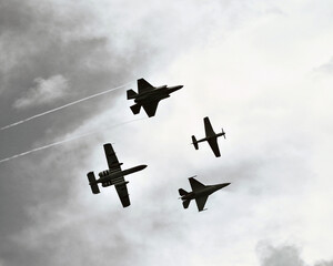 airplanes in the sky