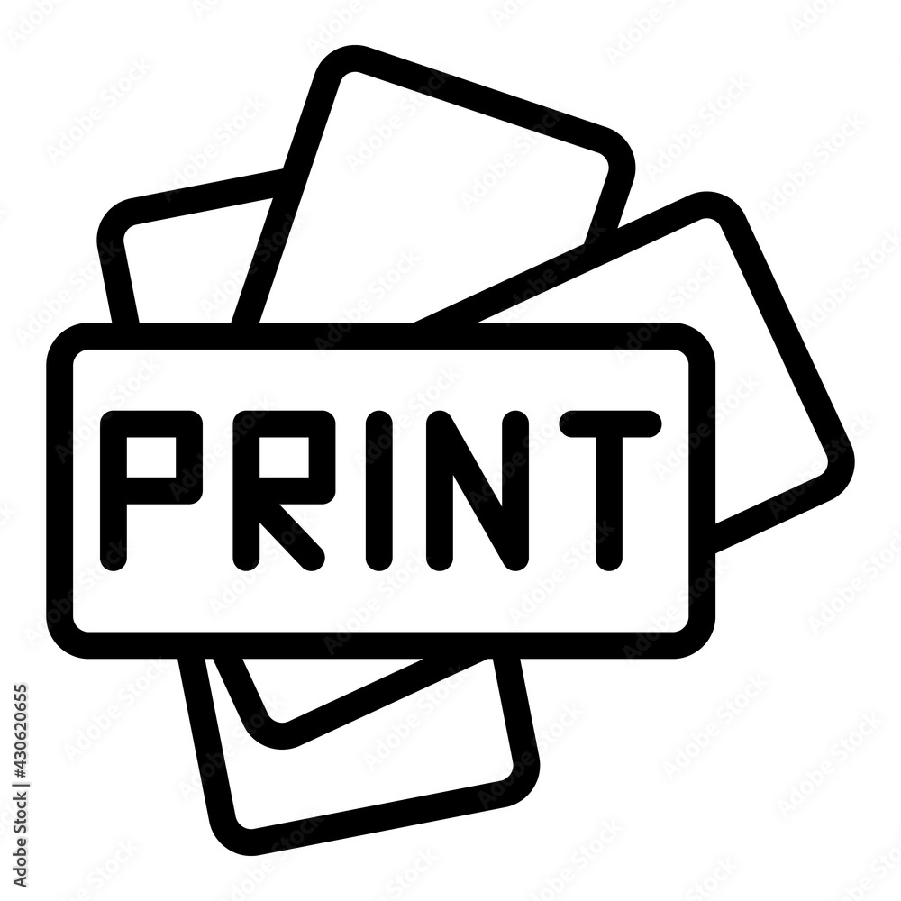 Poster print service icon. outline print service vector icon for web design isolated on white background