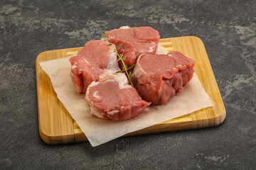 Raw pork tenderloin for cooking