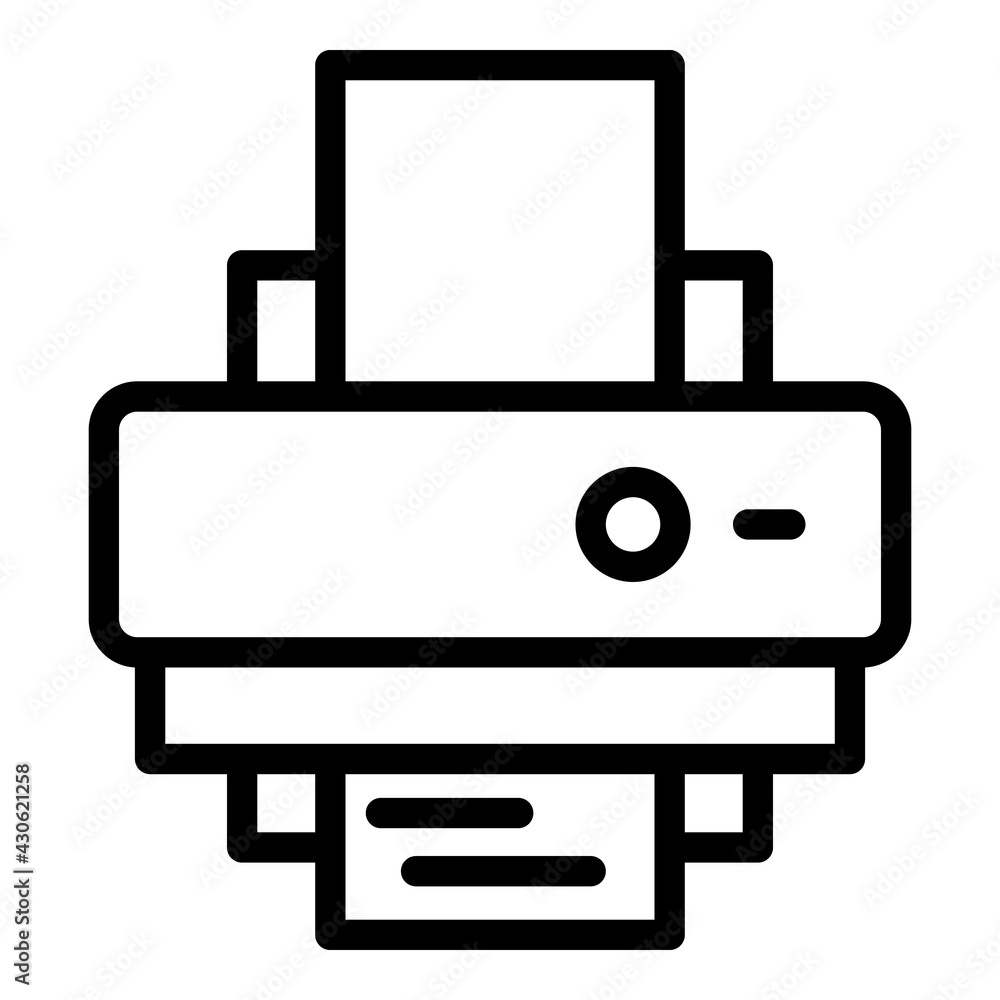 Poster printer icon. outline printer vector icon for web design isolated on white background