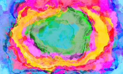Bright colorful watercolor background. Multicolored watercolor stripes blended with each other.