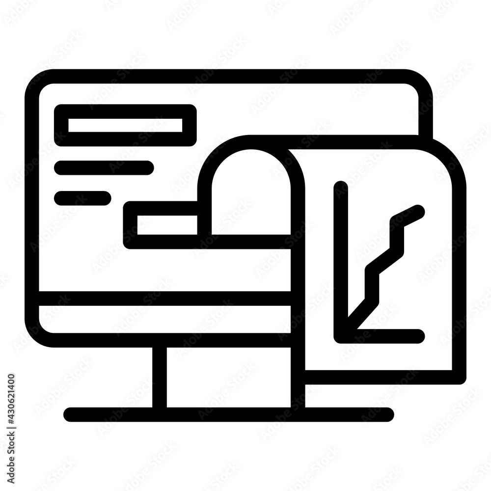 Poster printing report icon. outline printing report vector icon for web design isolated on white backgroun