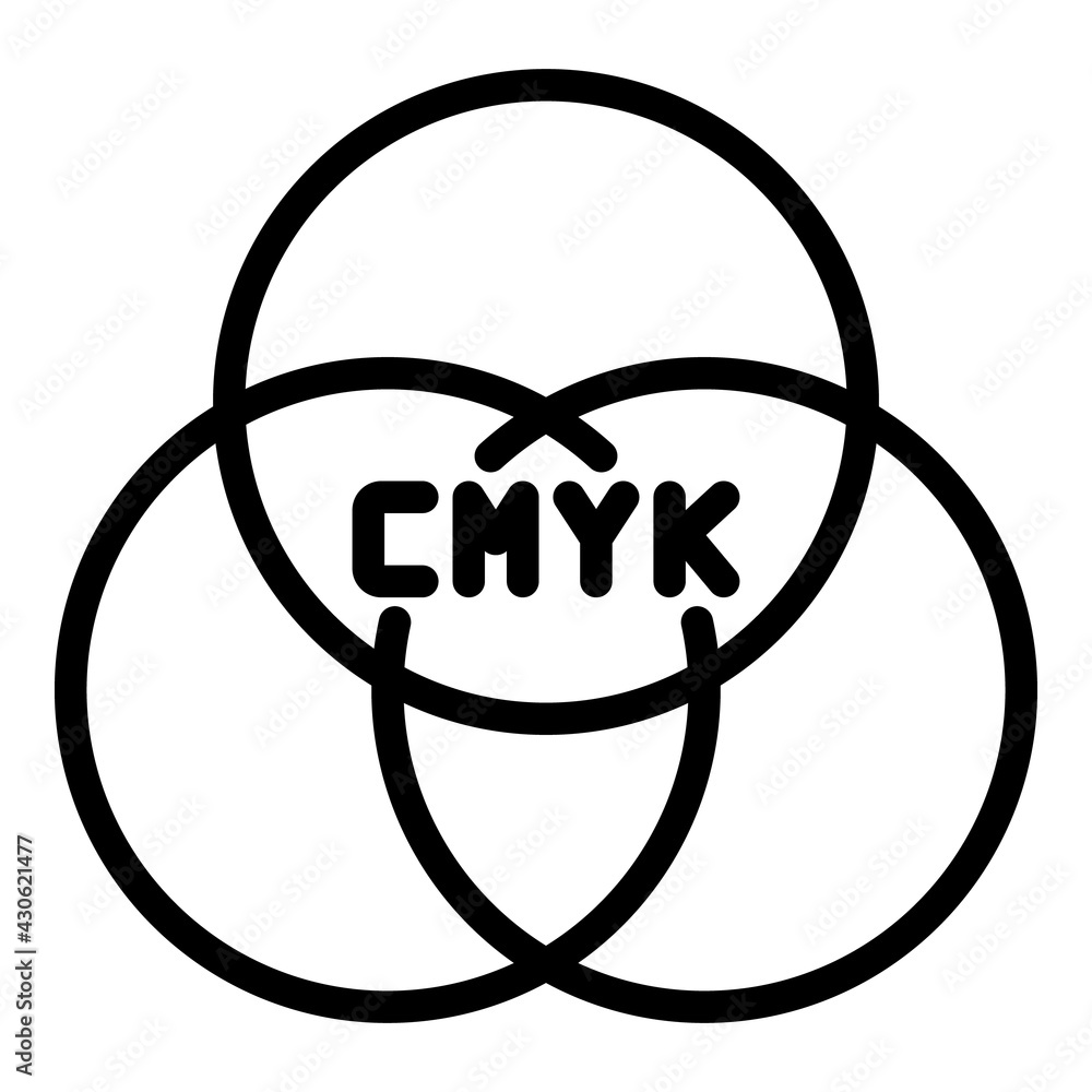 Poster cmyk printer icon. outline cmyk printer vector icon for web design isolated on white background