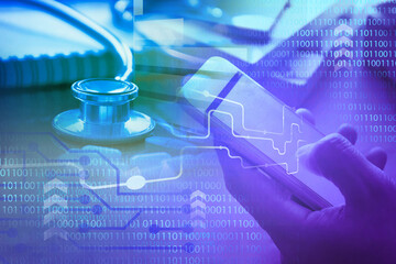 Telemedicine concept , Online Clinical Consultations, Medical Innovation and online digital...