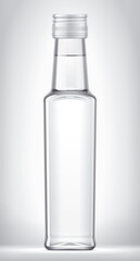 Glass bottle on background. 