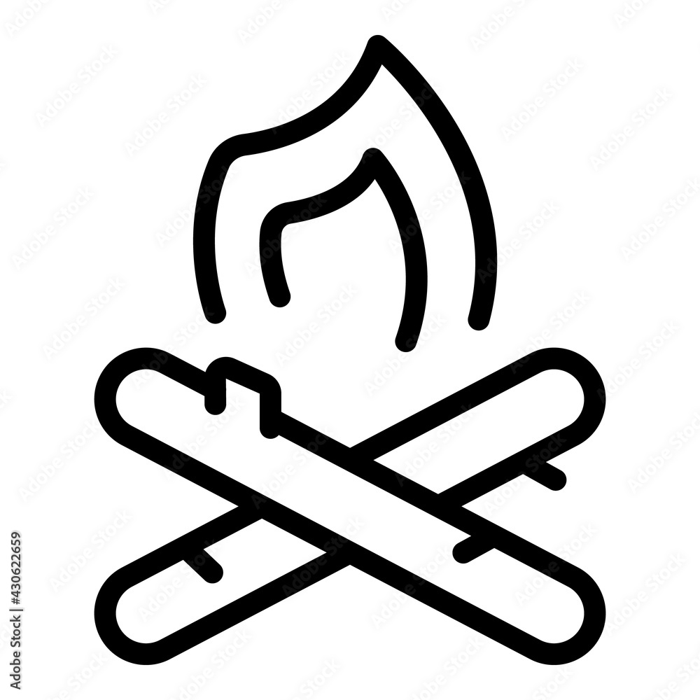 Poster scouting fire icon. outline scouting fire vector icon for web design isolated on white background
