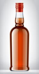 Glass bottle on background. 