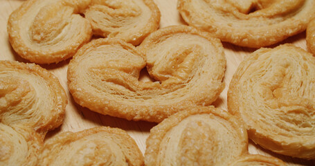 Heart shape baked Palmier cookies