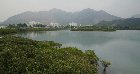 Obraz premium Mountain and sea in Tai O