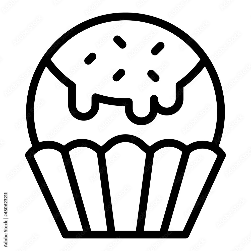 Poster icing muffin icon. outline icing muffin vector icon for web design isolated on white background