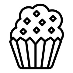 Handmade muffin icon. Outline Handmade muffin vector icon for web design isolated on white background