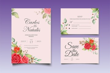 Botanical Watercolor Wedding Theme Set
