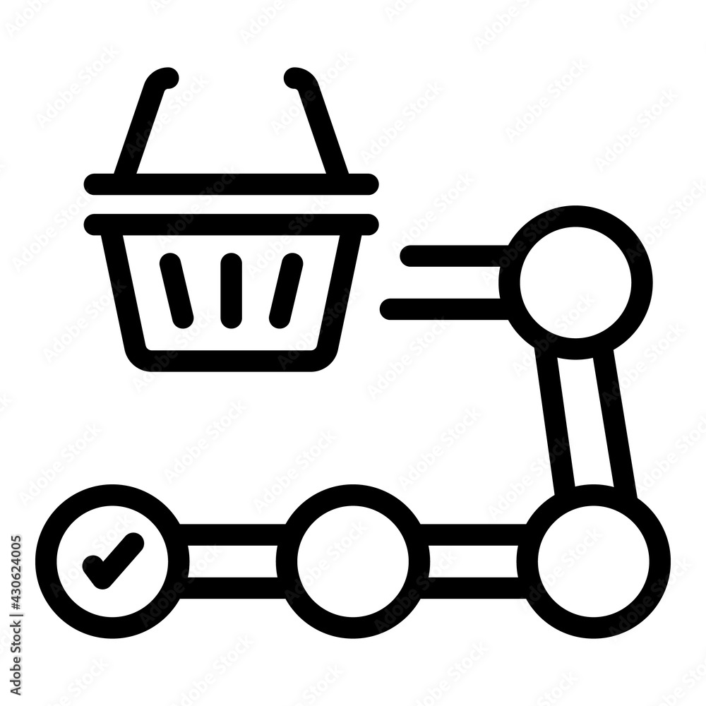 Poster shopping process icon. outline shopping process vector icon for web design isolated on white backgro