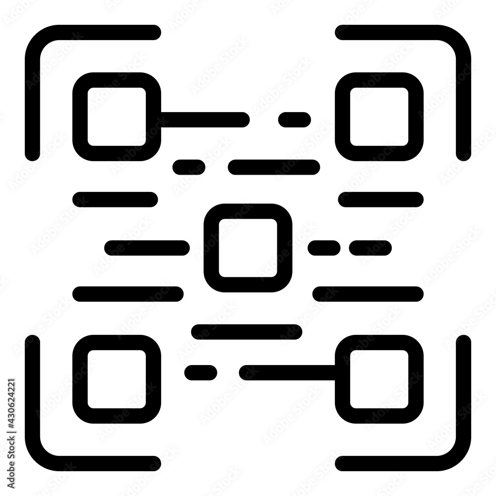 Poster order qr code icon. outline order qr code vector icon for web design isolated on white background
