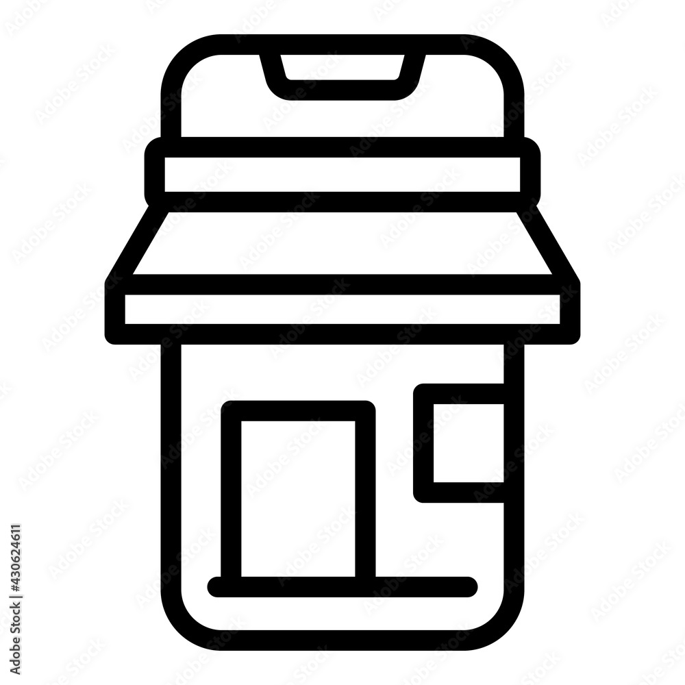 Poster delivery point shop icon. outline delivery point shop vector icon for web design isolated on white b