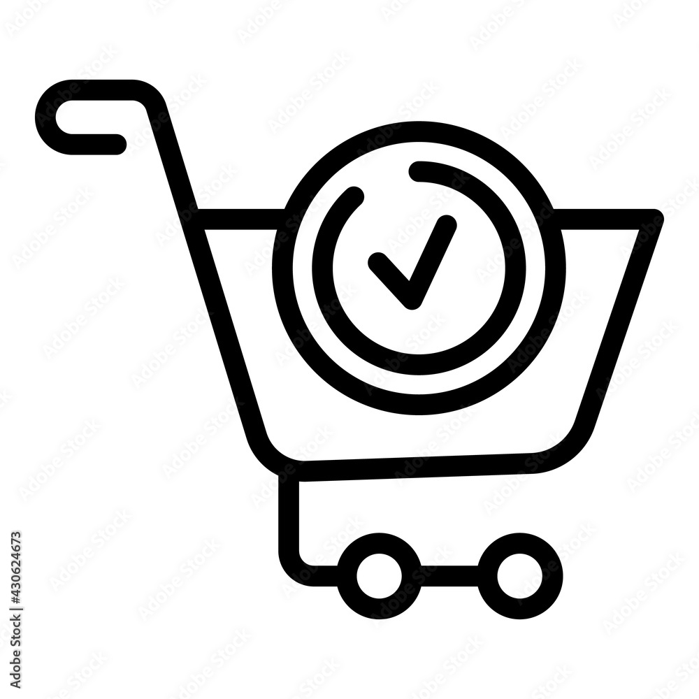 Poster shopping cart icon. outline shopping cart vector icon for web design isolated on white background