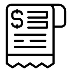 Order bill icon. Outline Order bill vector icon for web design isolated on white background