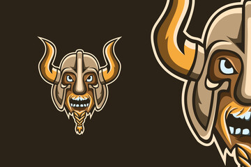 Viking Head Mascot Logo Template
