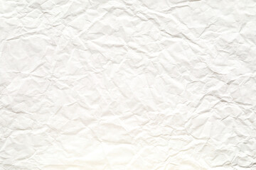 White crumpled paper background surface texture