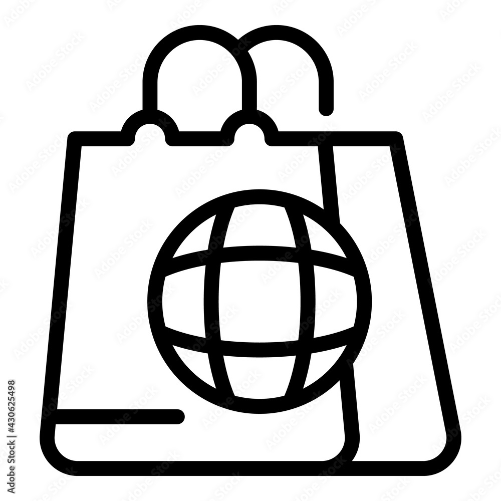 Poster global shopping order icon. outline global shopping order vector icon for web design isolated on whi