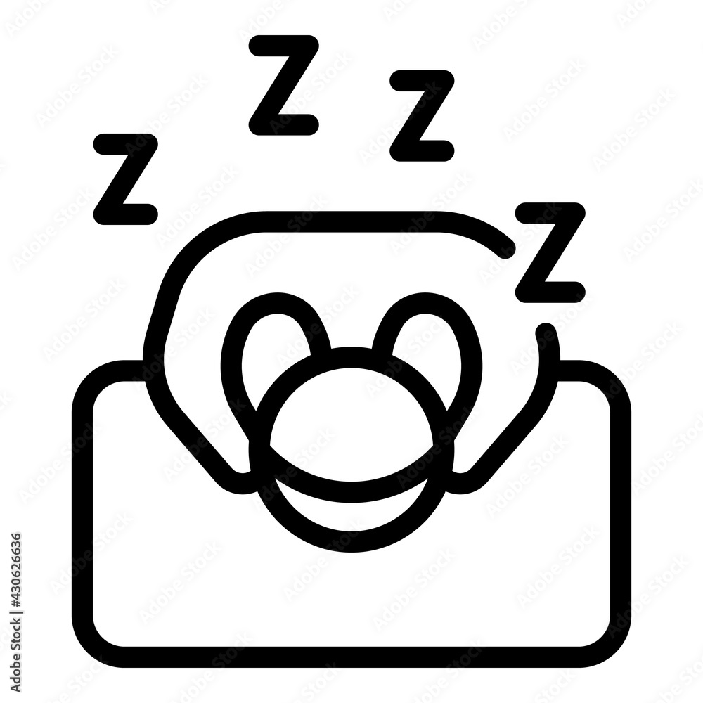 Poster sleeping person icon. outline sleeping person vector icon for web design isolated on white backgroun