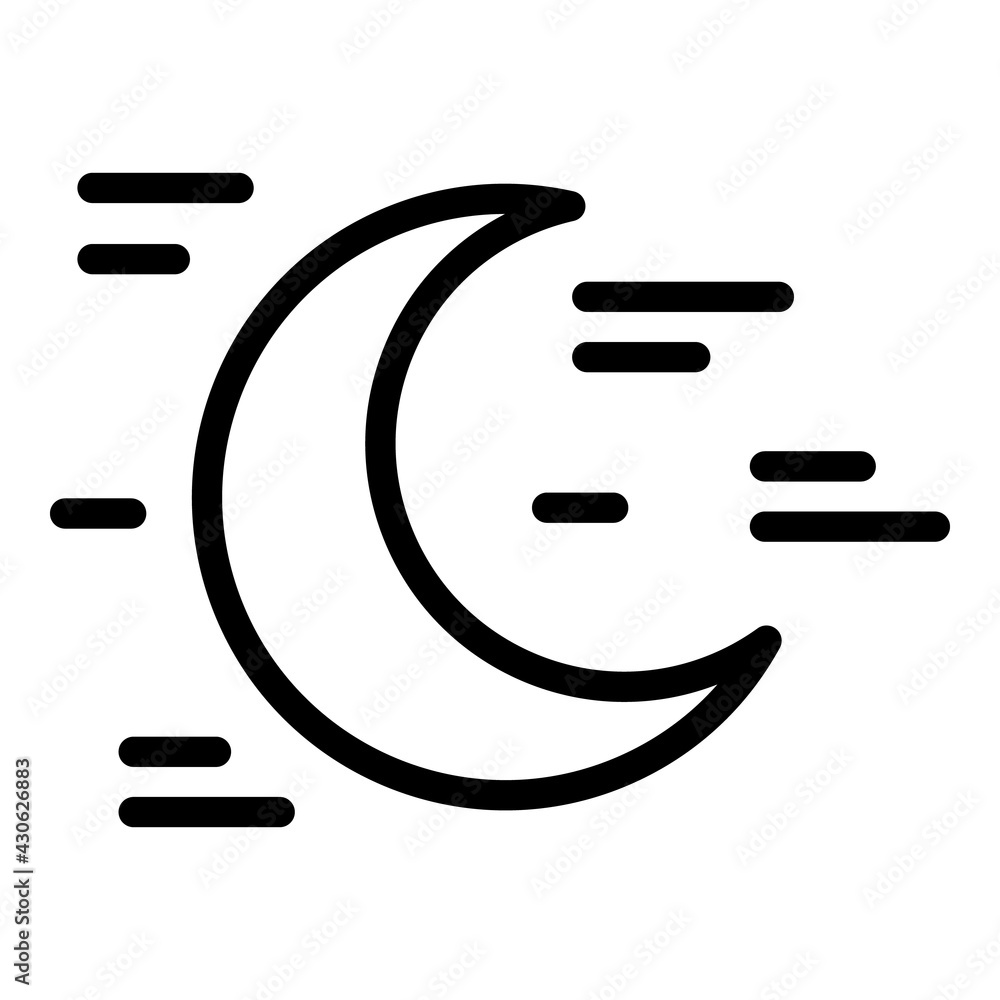 Poster sleep moon icon. outline sleep moon vector icon for web design isolated on white background