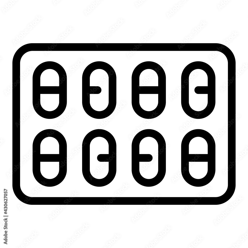 Poster Sleep pill package icon. Outline Sleep pill package vector icon for web design isolated on white background