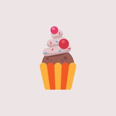 Flat design Cake vector illustration, isolated on white background