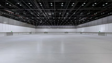 Deurstickers Empty hall exhibition center. backdrop for exhibition stands.3d render. © tembai