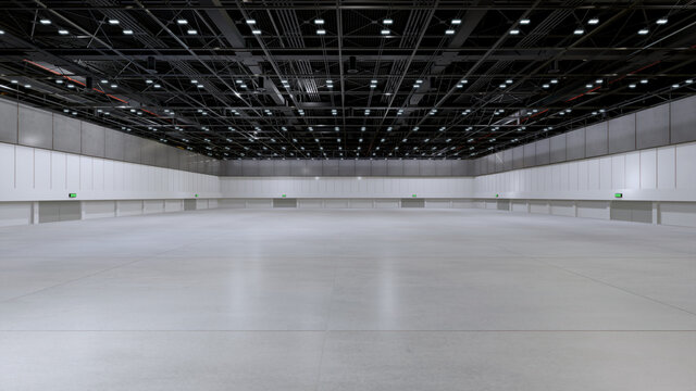 Empty hall exhibition center. backdrop for exhibition stands.3d render.