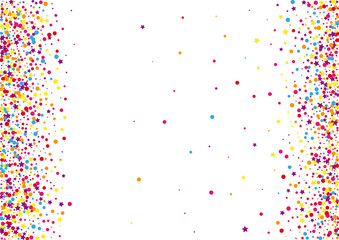 Orange Happy Star Decoration. Sparkle Circle Illustration. Pink Confetti Vector Background. Xmas Dot Decoration.