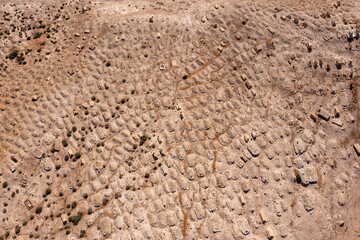 Ancient cemetery of Nabi Musa, Believed to be where the tomb of The Prophet Moses, Aerial view.