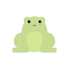 Cute frog. Vector illustration.