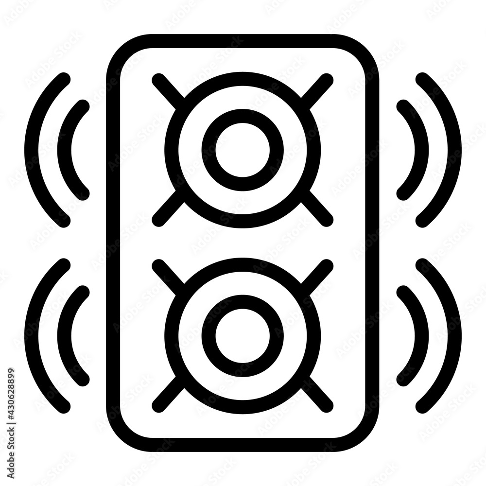 Poster party speaker icon. outline party speaker vector icon for web design isolated on white background