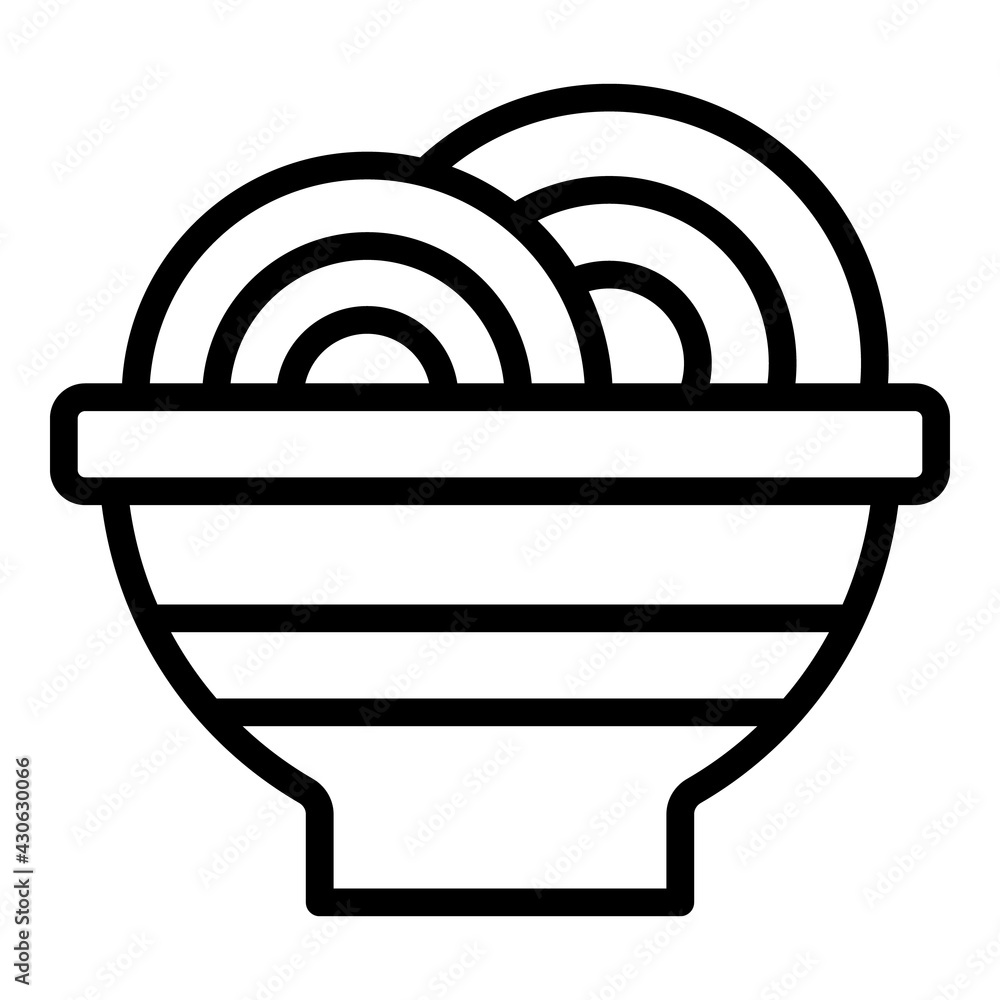 Poster korean udon icon. outline korean udon vector icon for web design isolated on white background