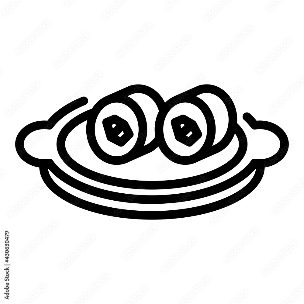 Poster sushi rolls icon. outline sushi rolls vector icon for web design isolated on white background