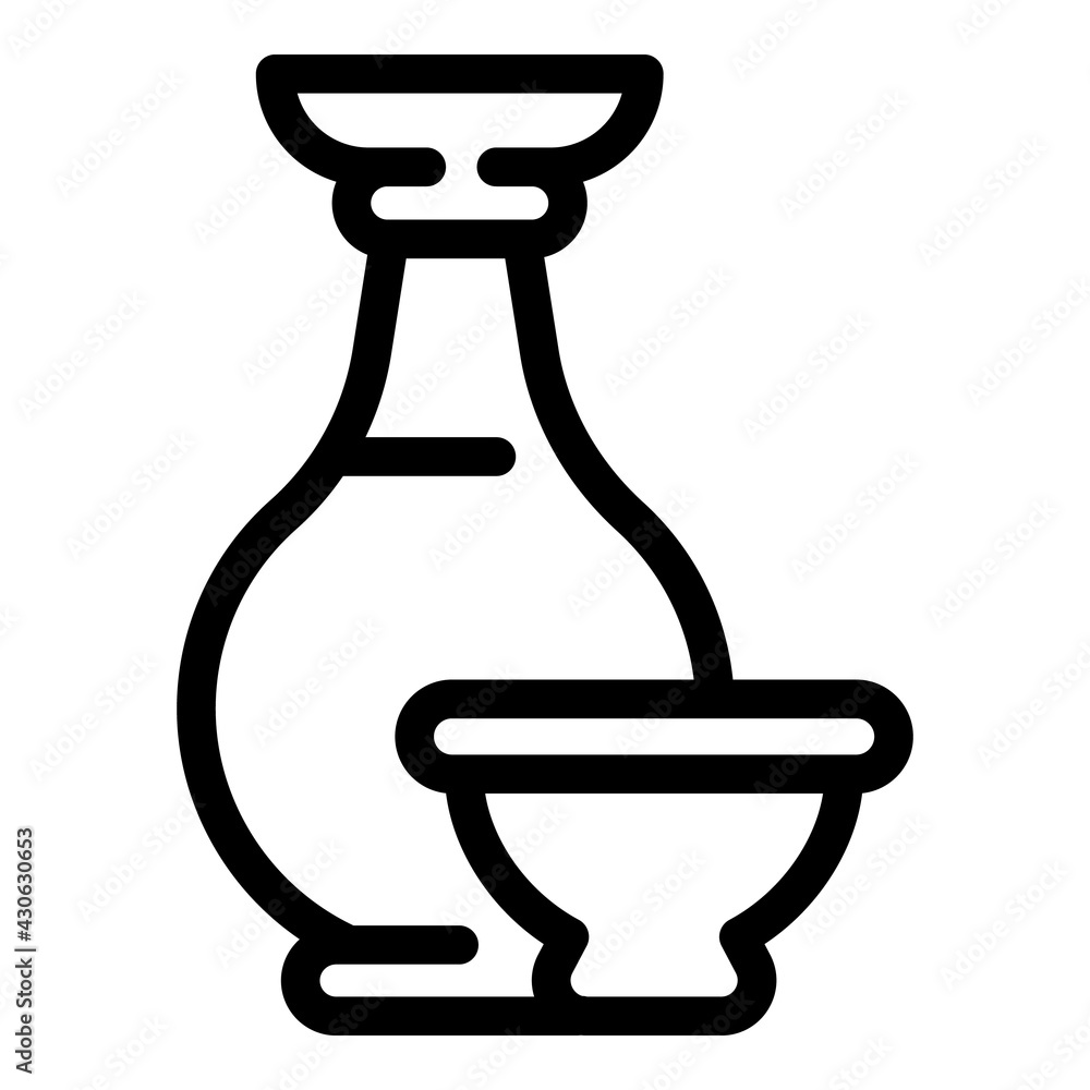 Poster soy sauce and bowl icon. outline soy sauce and bowl vector icon for web design isolated on white bac