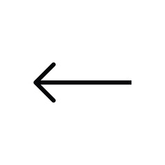 Simple thin line arrow pointing right on a white background. Royalty-free.