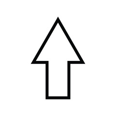 Fototapeta premium Simple thin line arrow pointing up on a white background. Royalty-free.