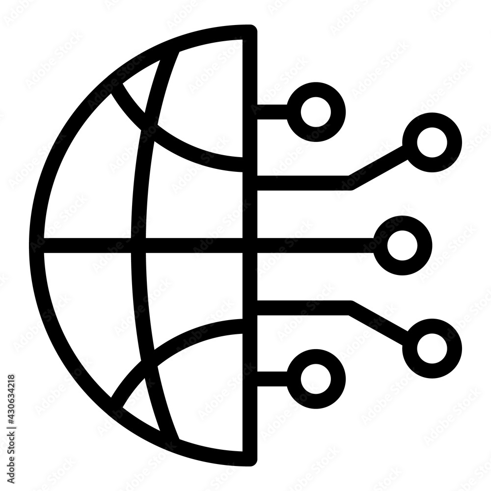 Poster global emerging market icon. outline global emerging market vector icon for web design isolated on w
