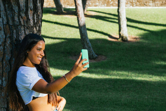 latina girl taking a selfie