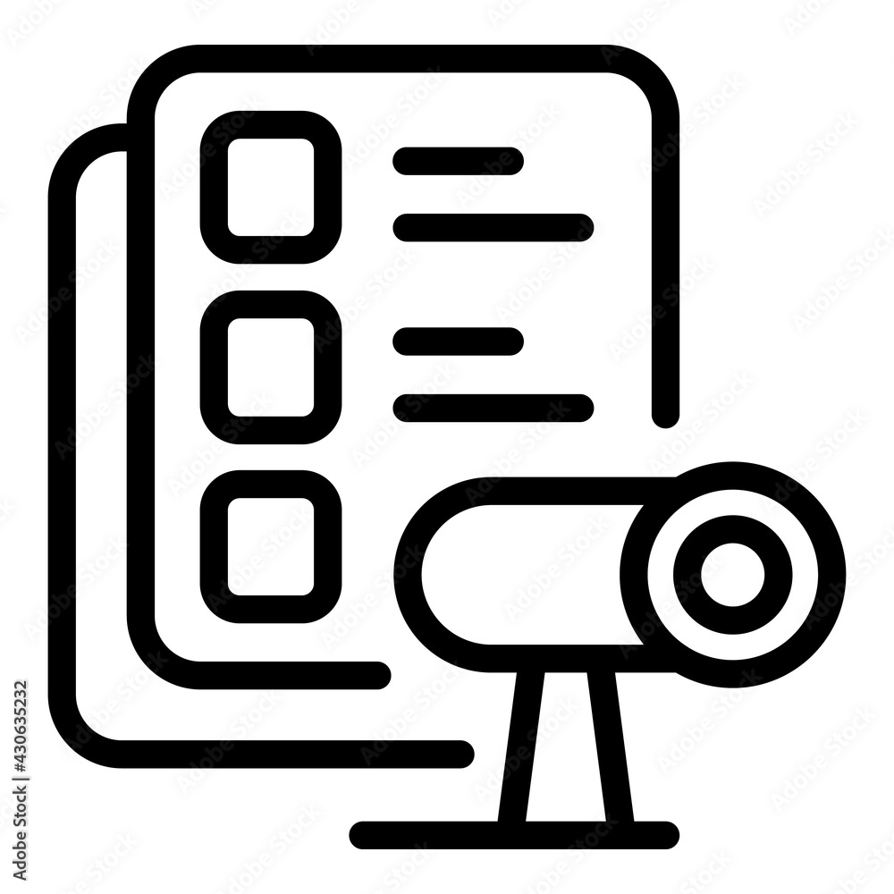 Poster checklist realization icon. outline checklist realization vector icon for web design isolated on whi