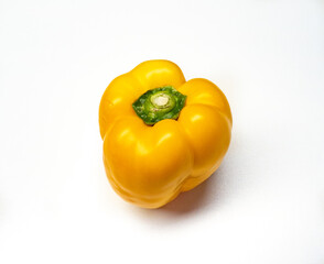 yellow paprika on white background