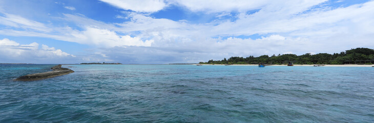coast of palm tropical island, Maldives