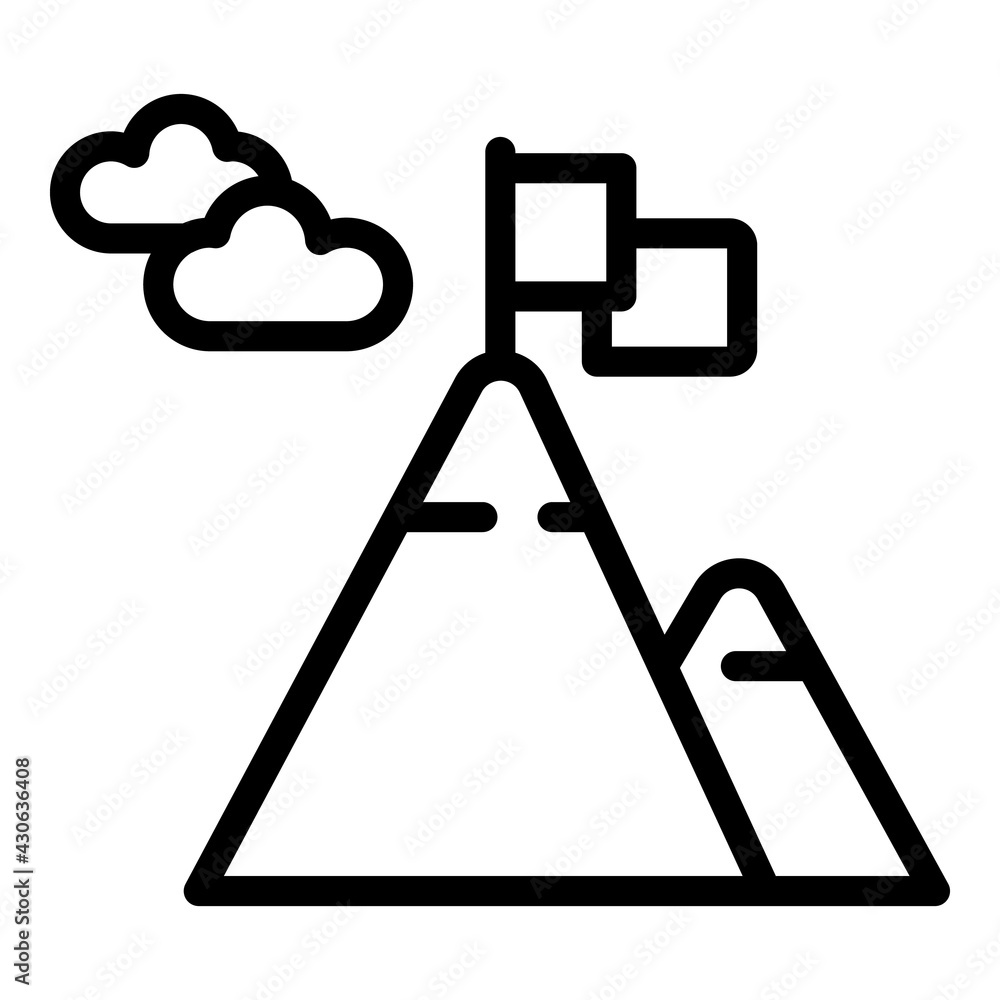 Poster flag mountain icon. outline flag mountain vector icon for web design isolated on white background