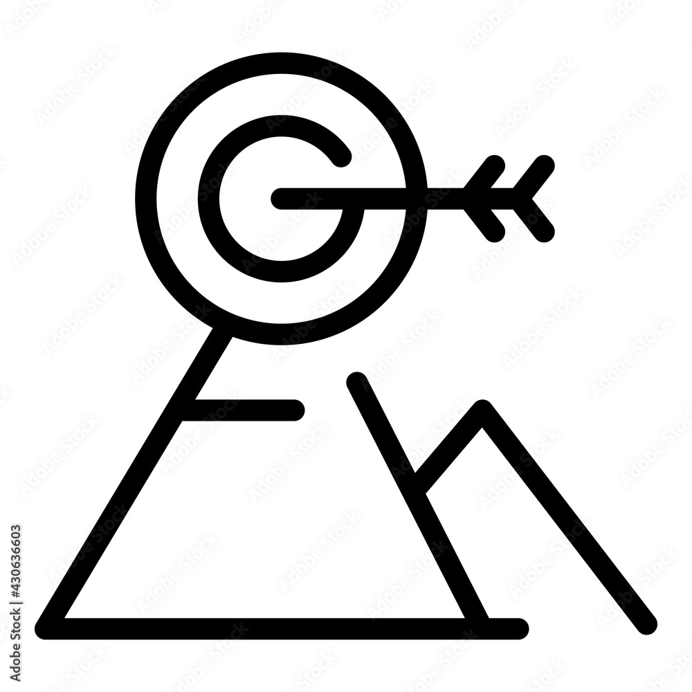 Poster target mountain icon. outline target mountain vector icon for web design isolated on white backgroun