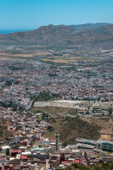 Pastoral landscape outside View of the colorful old buildings of tetouan (Northern Morocco) in historical center of the city.

