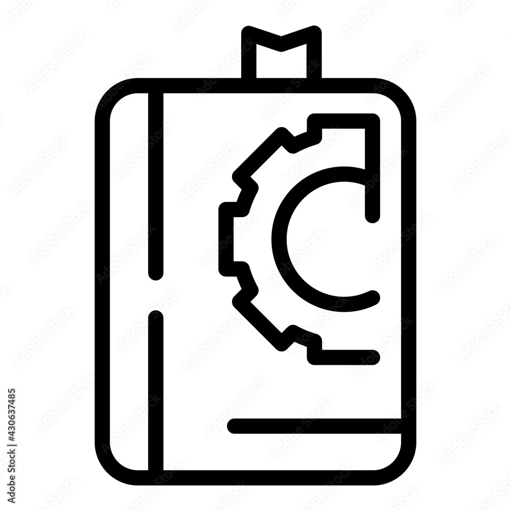 Poster setting notebook icon. outline setting notebook vector icon for web design isolated on white backgro