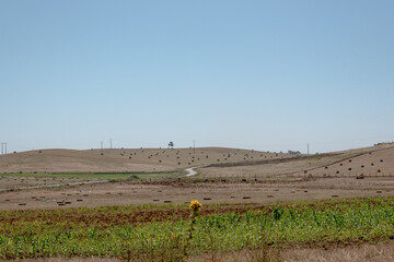 Panorama of hills and mountains with the fog clouds between Tetouan city

